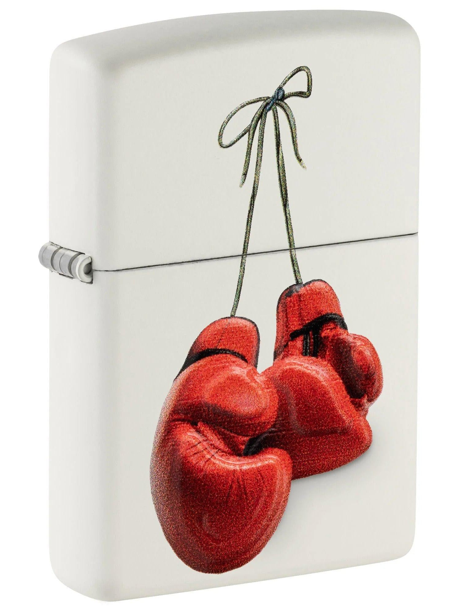 Zippo Lighter: Boxing Gloves, Texture Print - White Matte 81432