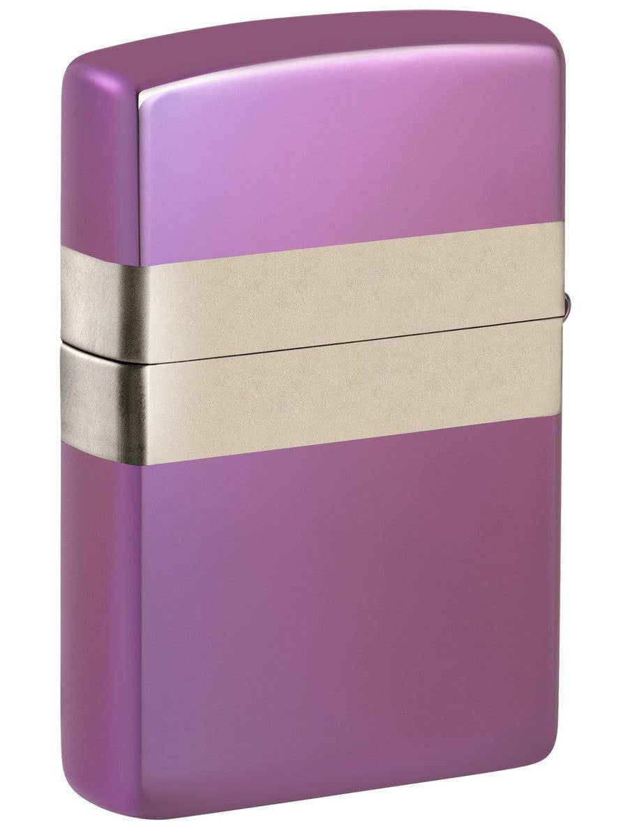 Zippo Lighter: Ribbon with Zippo Logo, Engraved - High Polish Purple 81485