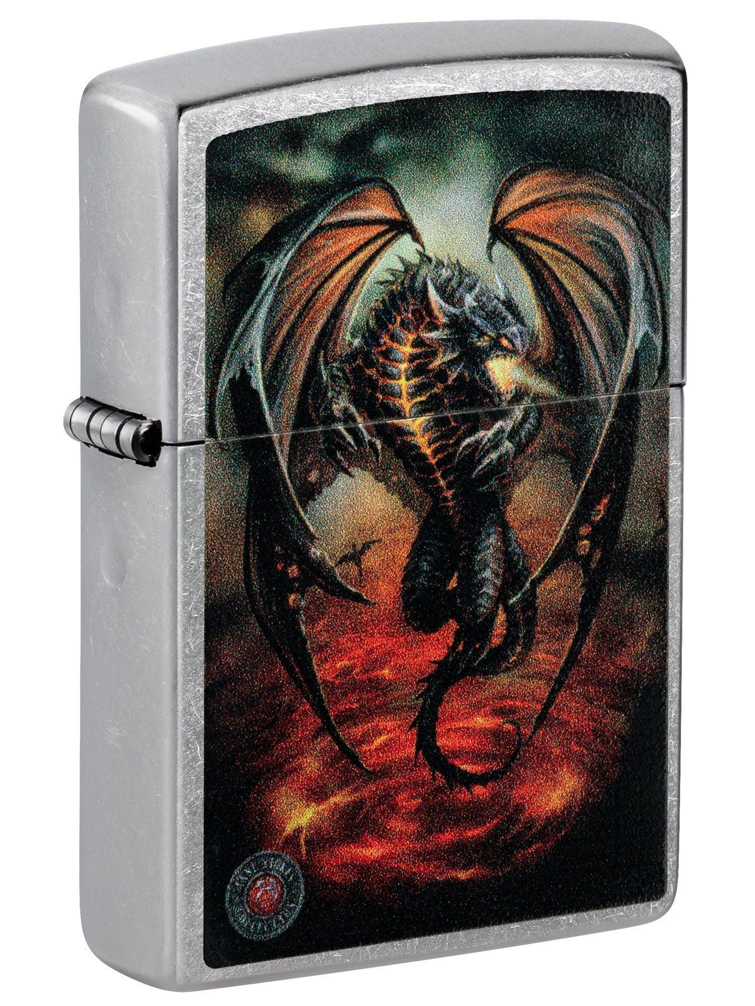 Zippo Lighter: Anne Stokes Dragon - Street Chrome 81494