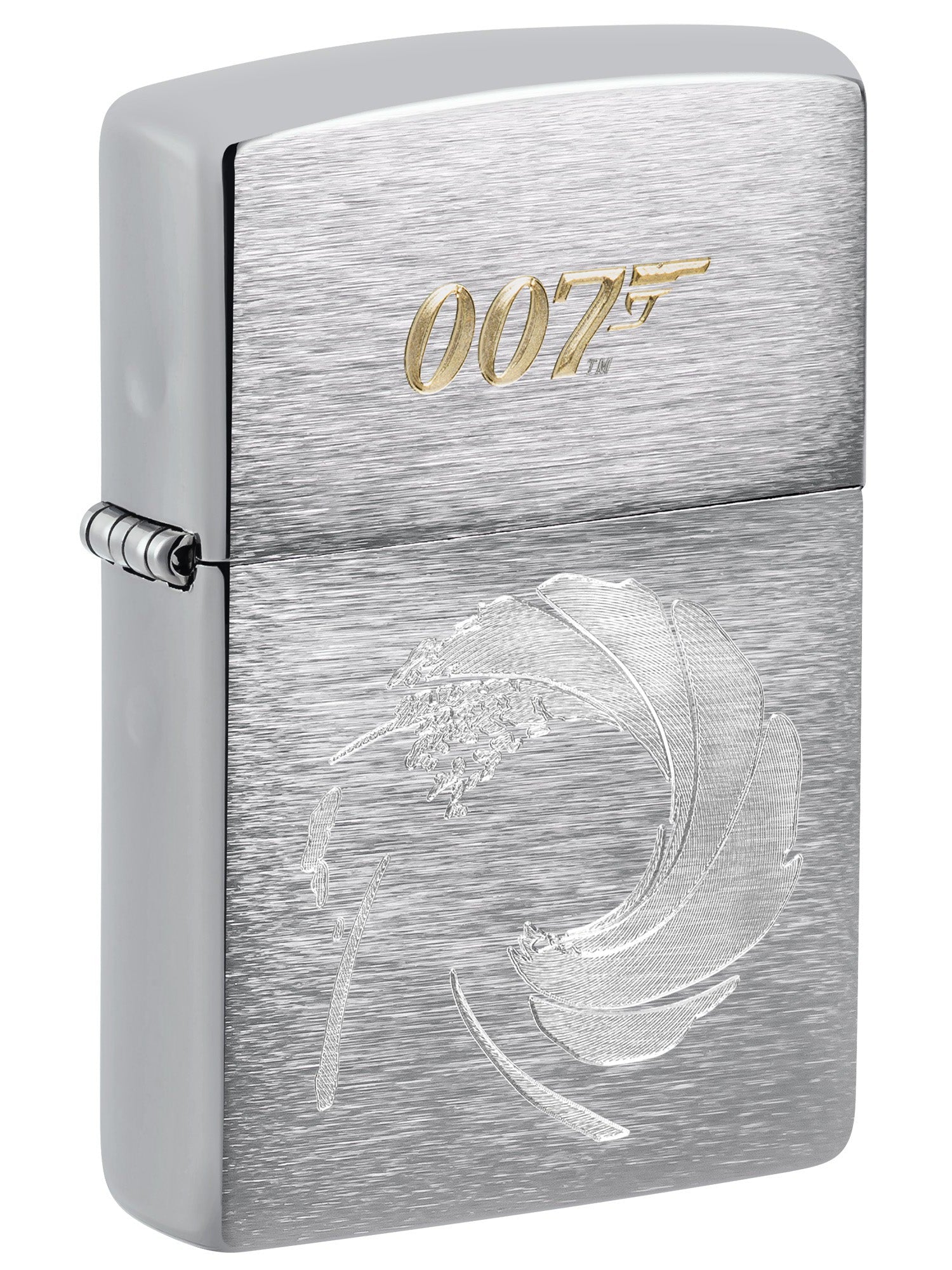 Zippo Lighter: James Bond 007 Logo, Engraved - Brushed Chrome 81517