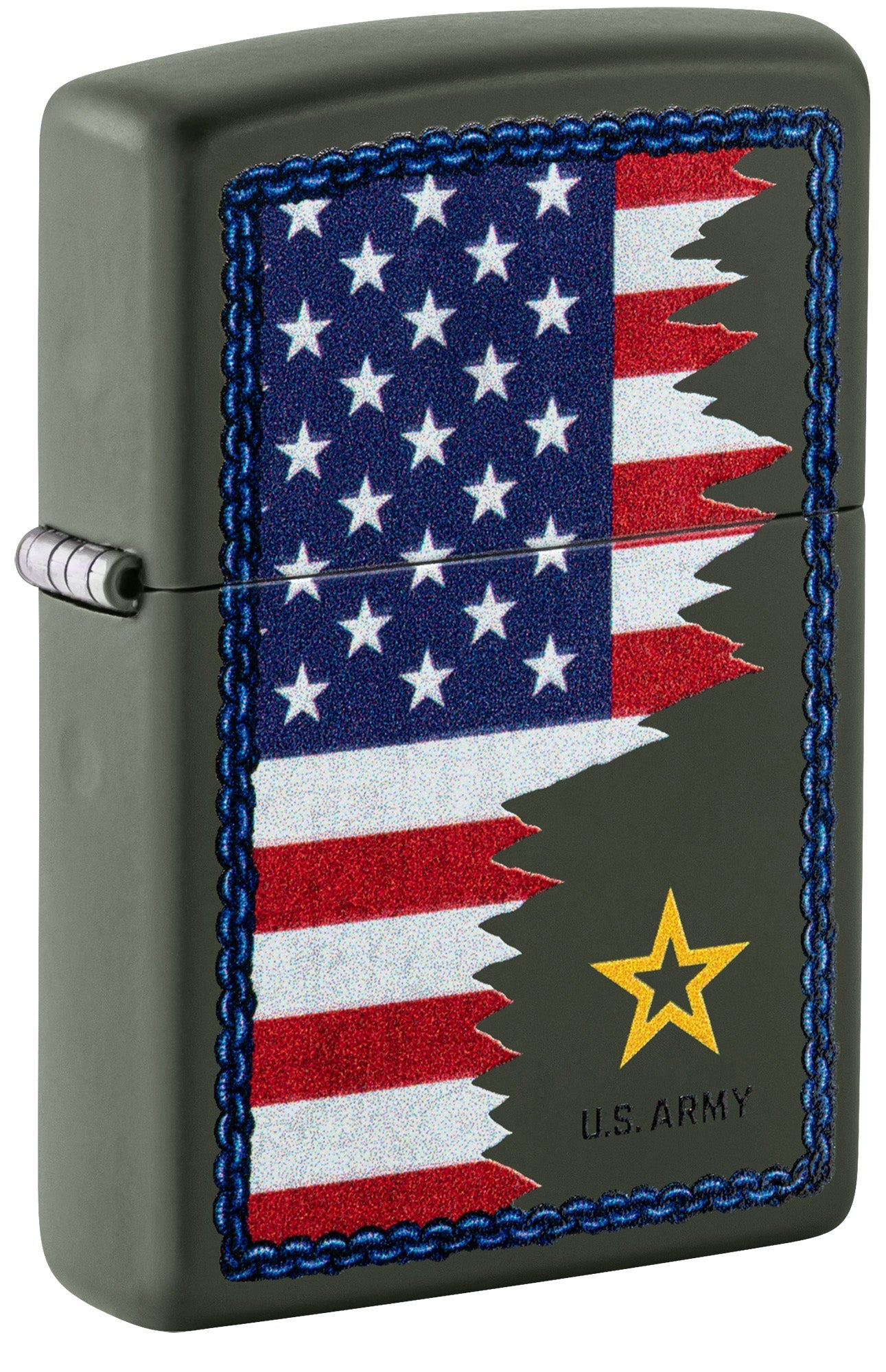 Zippo Lighter: U.S. Army and Flag - Green Matte 81533