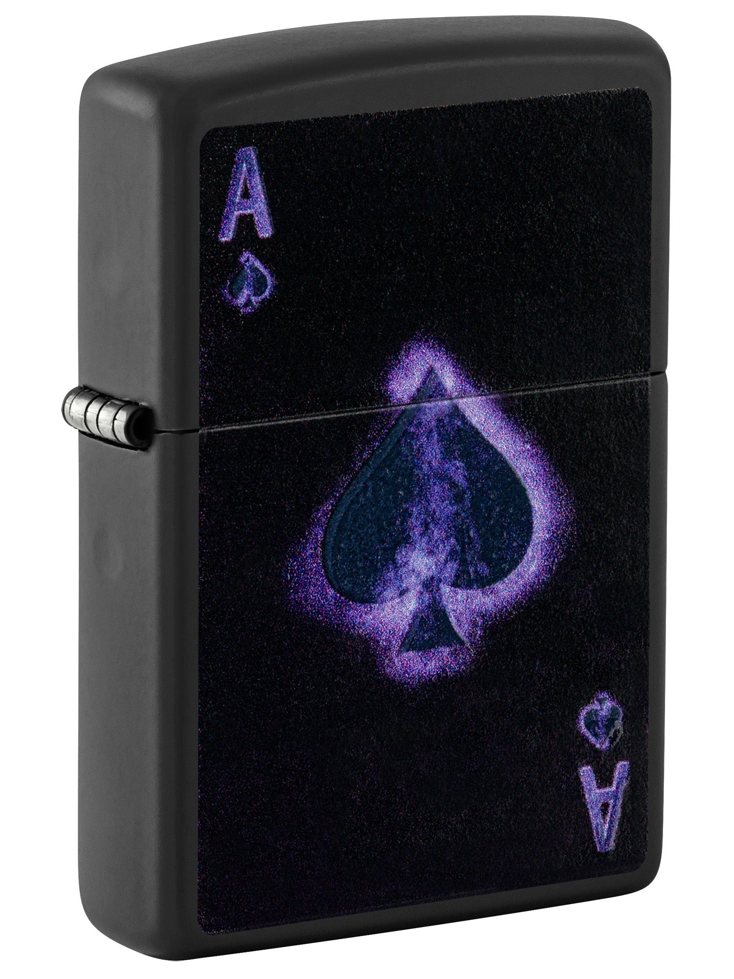 Zippo Lighter: Ace of Spades, Blacklight - Black Matte 81576