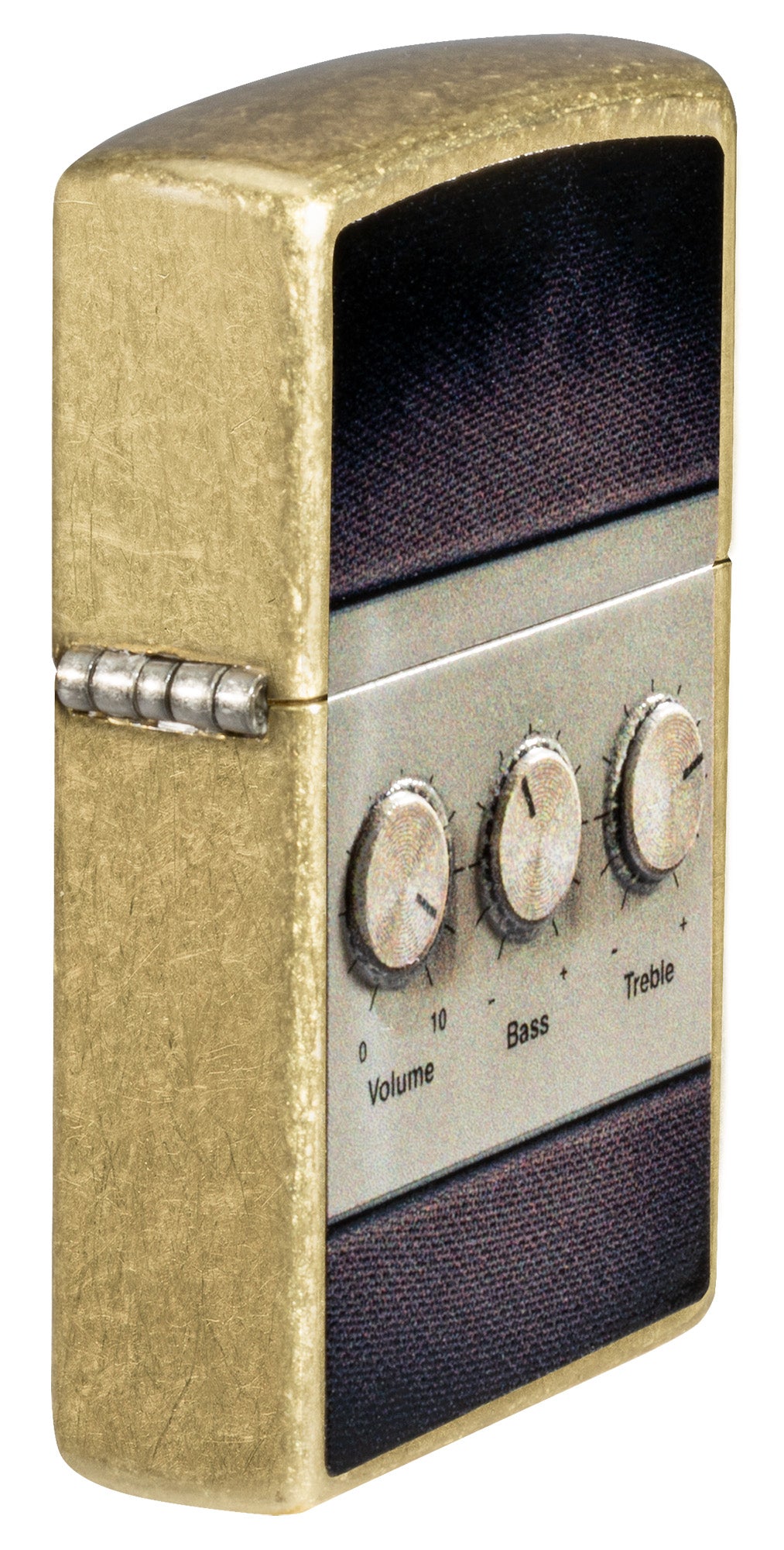 Zippo Lighter: Stereo with Raised Buttons - Street Brass 81585
