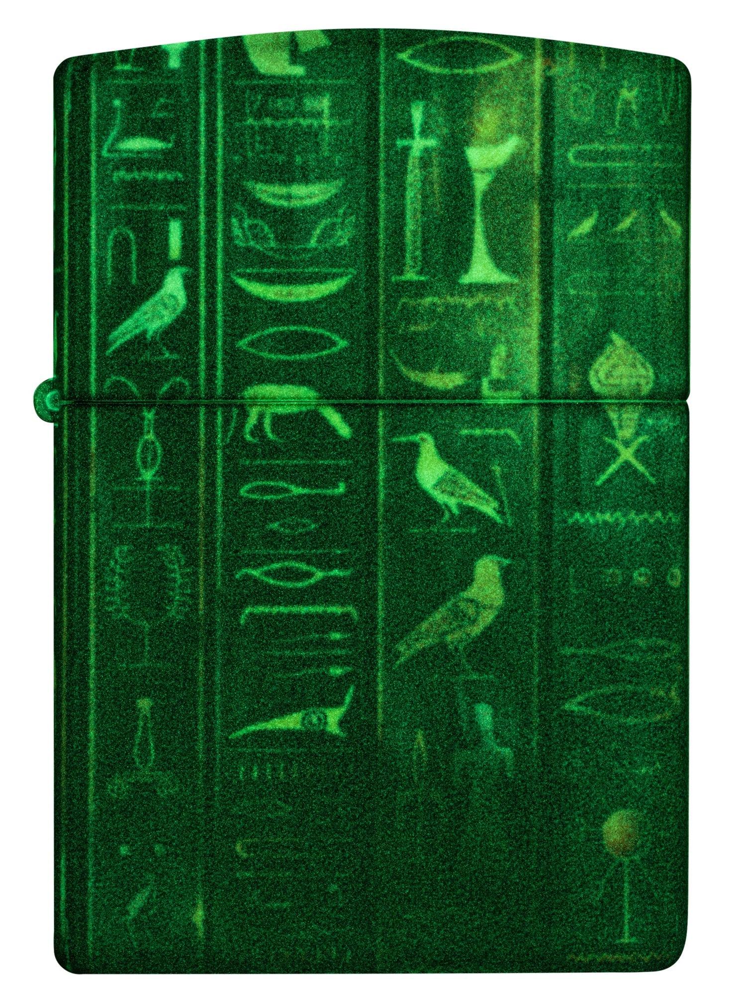 Zippo Lighter: Egyptian Hieroglyphics, Glow-in-the-Dark - 540 Color 81668