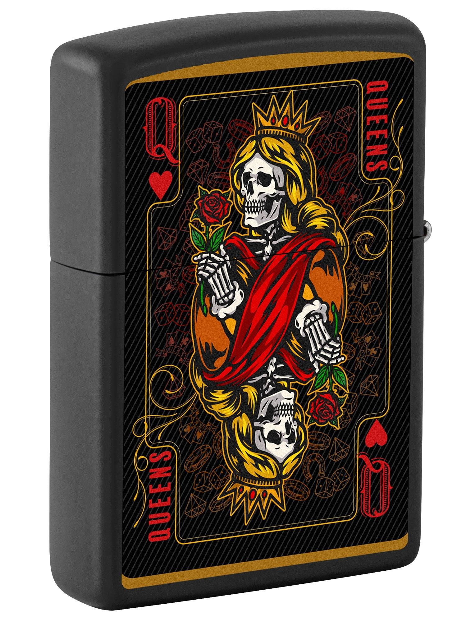 Zippo Lighter: Skeleton Kings and Queens - Black Matte 81673