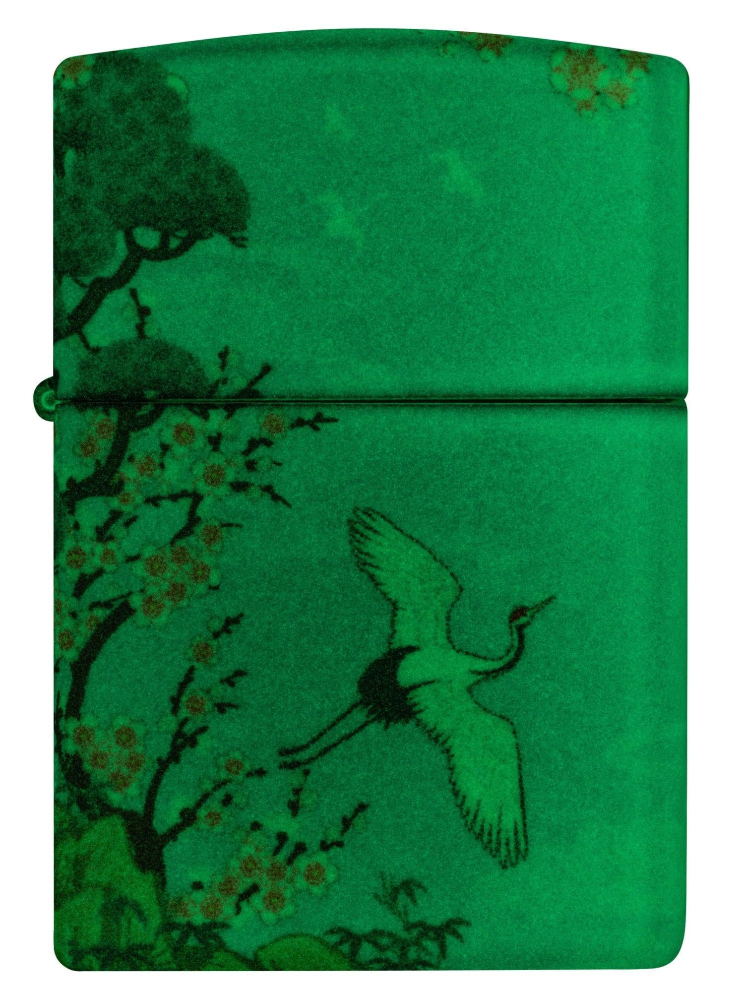 Zippo Lighter: Asian Crane Birds, Glow-in-the-Dark - 540 Color 81691