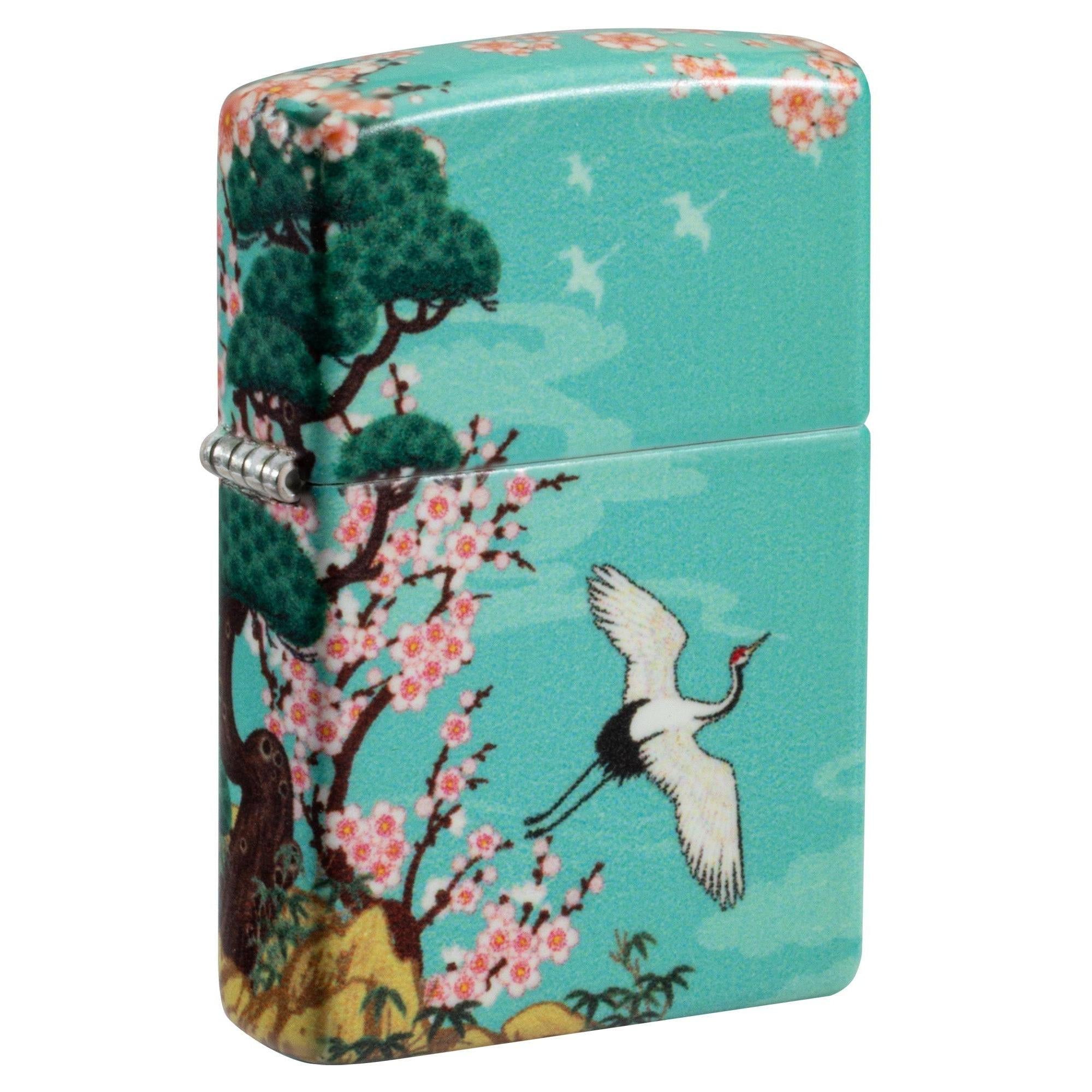 Zippo Lighter: Asian Crane Birds, Glow-in-the-Dark - 540 Color