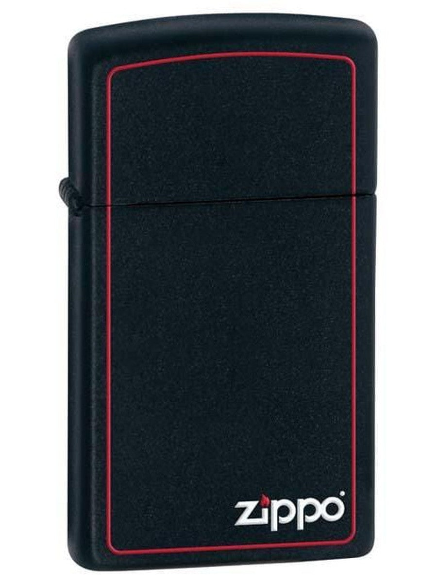 Zippo Lighter: Slim with Zippo Logo - Black Matte 1618ZB (1975636066419)