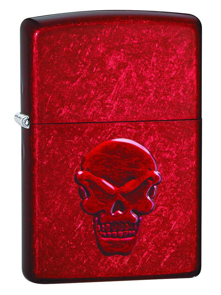 Zippo Lighter: Stamped Doom Skull - Candy Apple Red 21186 (2059591221363)