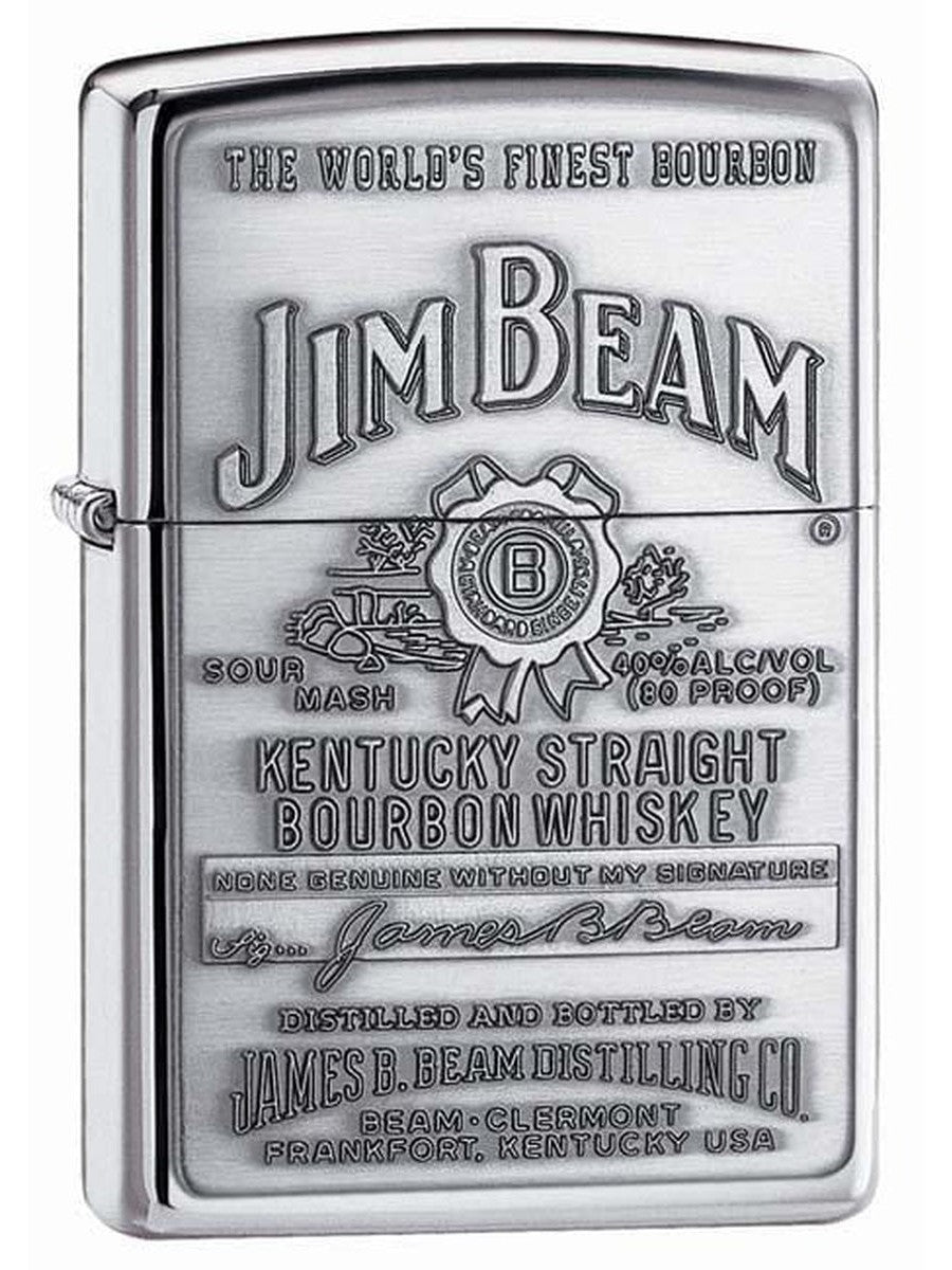 Zippo Lighter: Jim Beam Pewter Emblem - HP Chrome 250JB.928 (1975638261875)