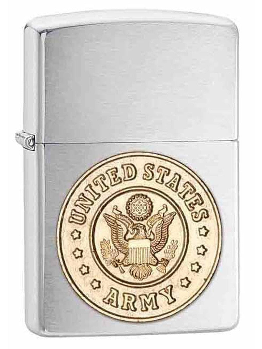 Zippo Lighter: Army Emblem - Brushed Chrome 280ARM - Gear Exec (1975638622323)