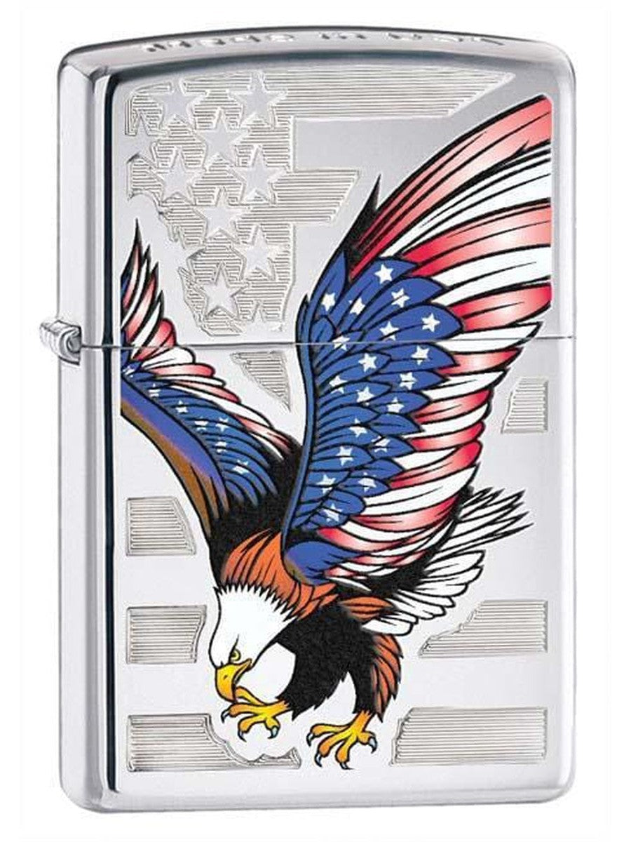 Zippo Lighter: American Eagle, Top Stamp - HP Chrome 28449 - Gear Exec (1975514857587)