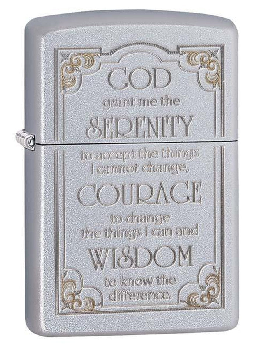 Zippo Lighter: Serenity Prayer - Satin Chrome 28458 (1975515316339)