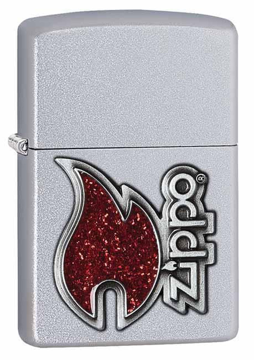 Zippo Lighter: Zippo Logo - Satin Chrome 28847 (1975526785139)