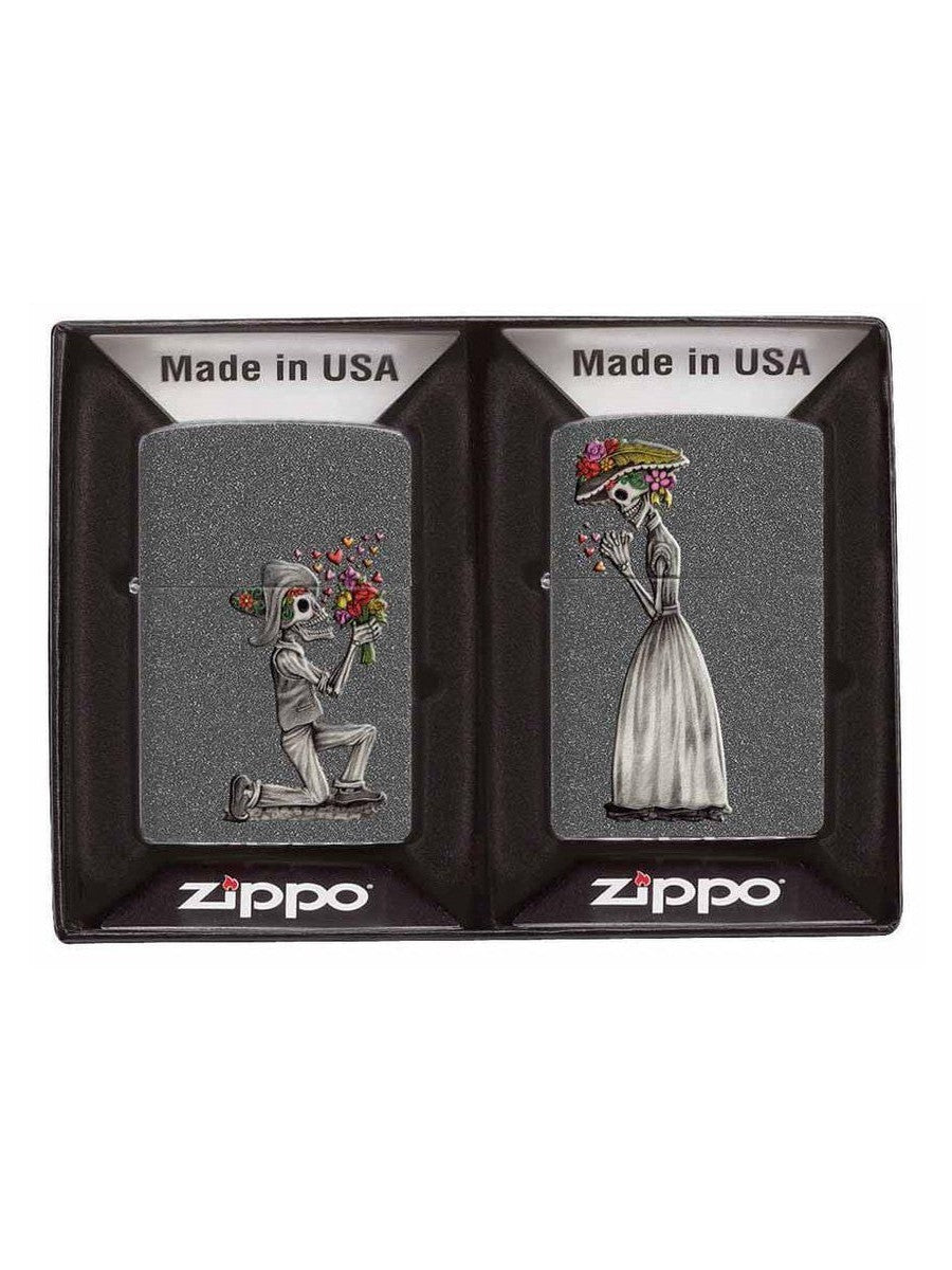 Zippo Lighter: Day of the Dead Skulls Set - Iron Stone 28987 - Gear Exec (1975530160243)