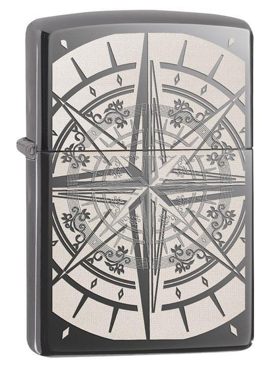 Zippo Lighter: Engraved Compass - Black Ice 29232 - Gear Exec (1975534780531)