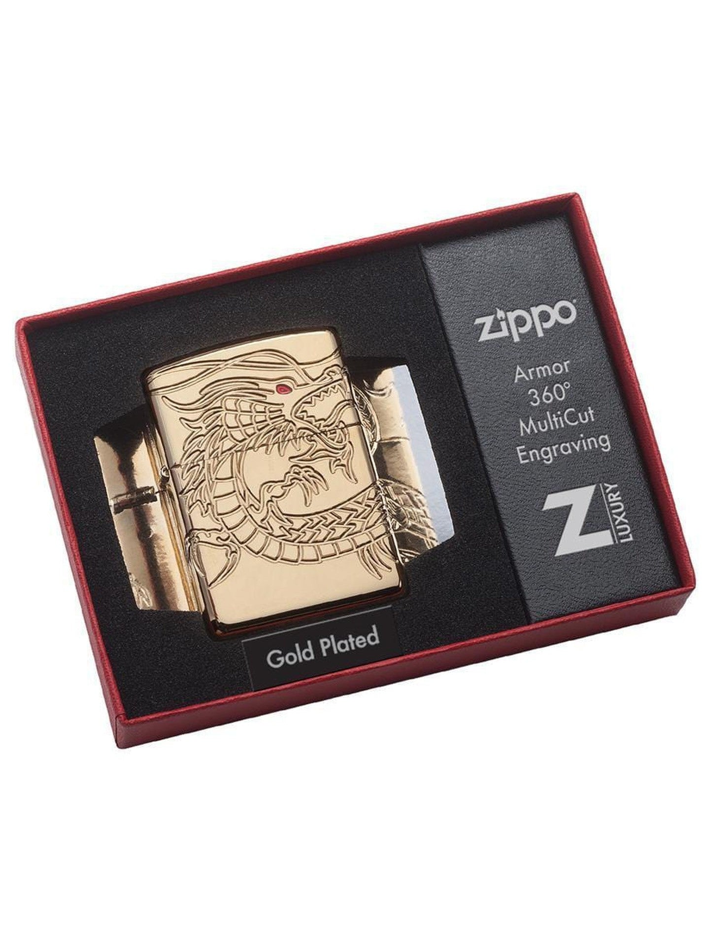 Zippo Lighter: Armor Multicut Dragon - High Polish Gold Plate 29265 - Gear Exec (1975535665267)