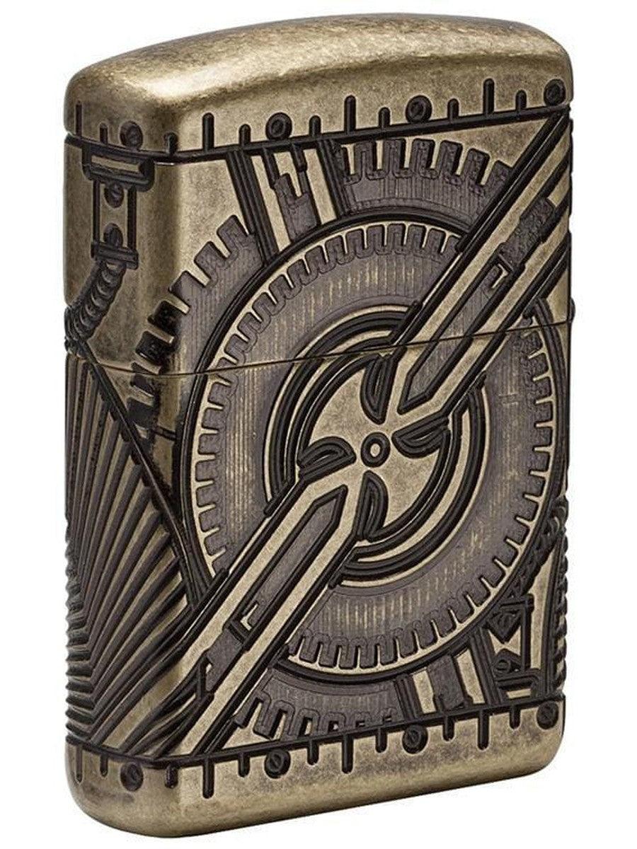 Zippo Lighter: Armor Multicut Steampunk - Antique Brass 29268 - Gear Exec (1975535698035)