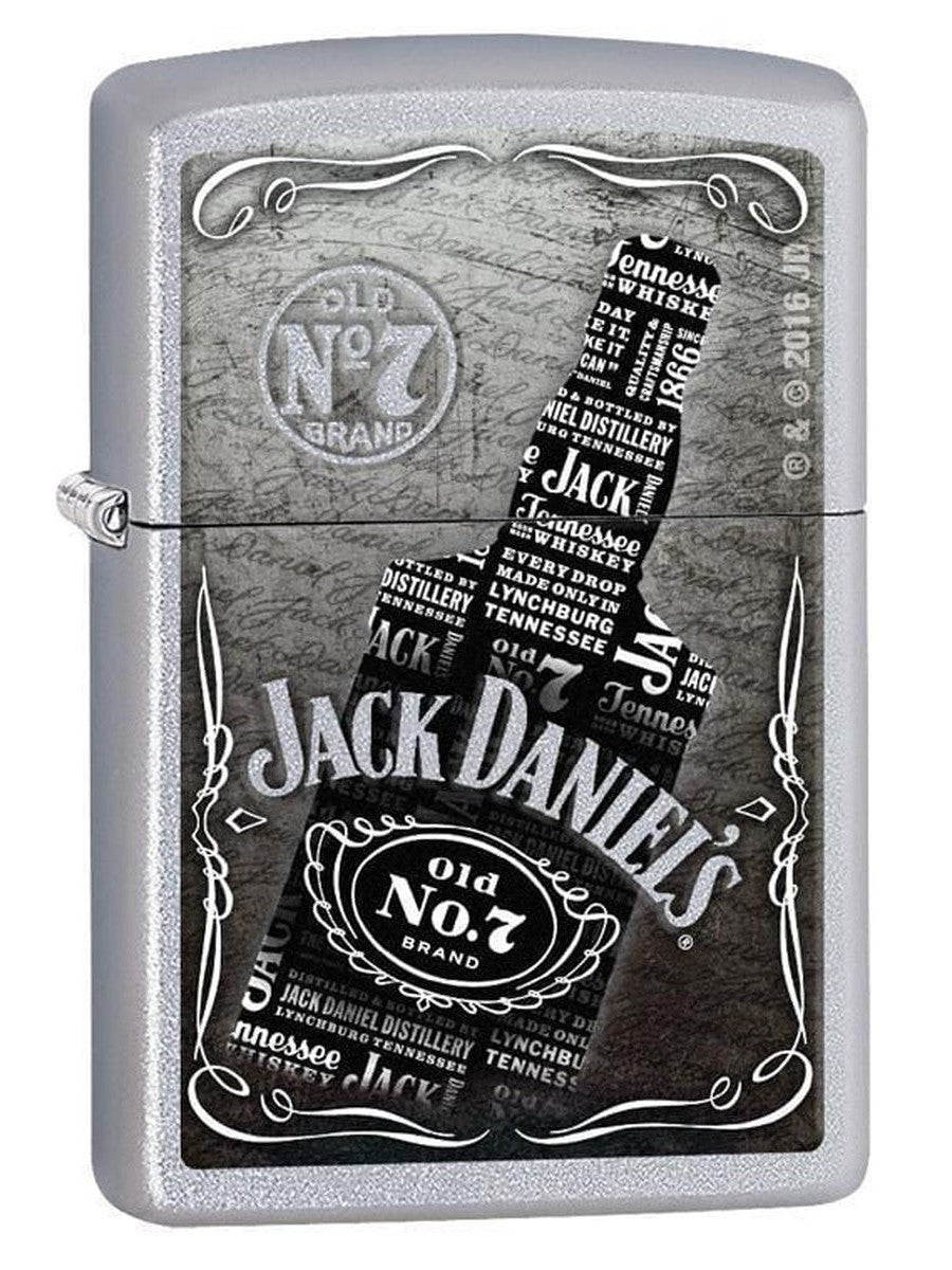 Zippo Lighter: Jack Daniels Bottle - Satin Chrome 29285 (1975535796339)
