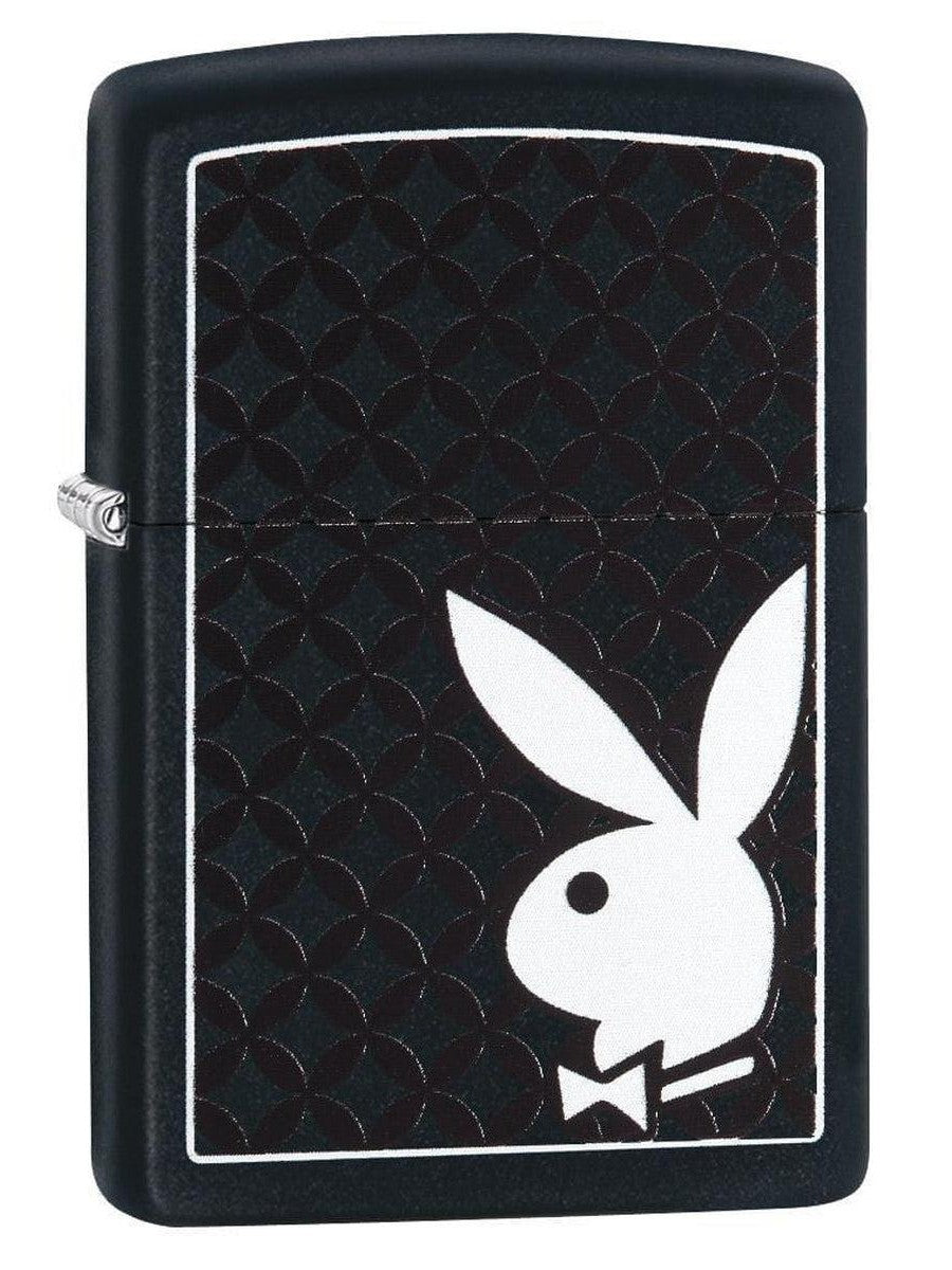Zippo Lighter: Playboy Bunny Logo - Black Matte 29578 (1975543103603)
