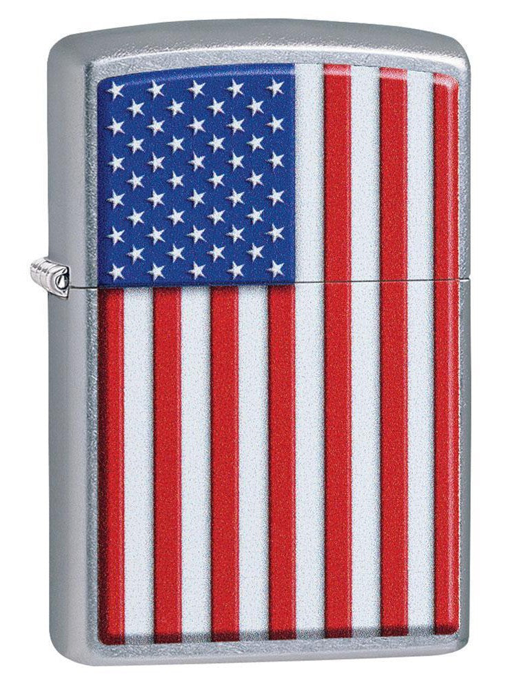 Zippo Pipe Lighter: American Flag - Street Chrome 29722PL (1999373009011)