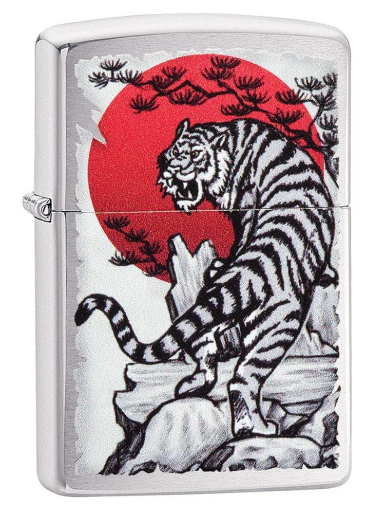 Zippo Lighter: Asian Tiger - Brushed Chrome 29889 - Gear Exec (1999368454259)