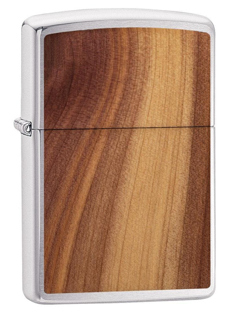 Zippo Lighter: Woodchuck Cedar Emblem - Brushed Chrome 29900 (1999369044083)