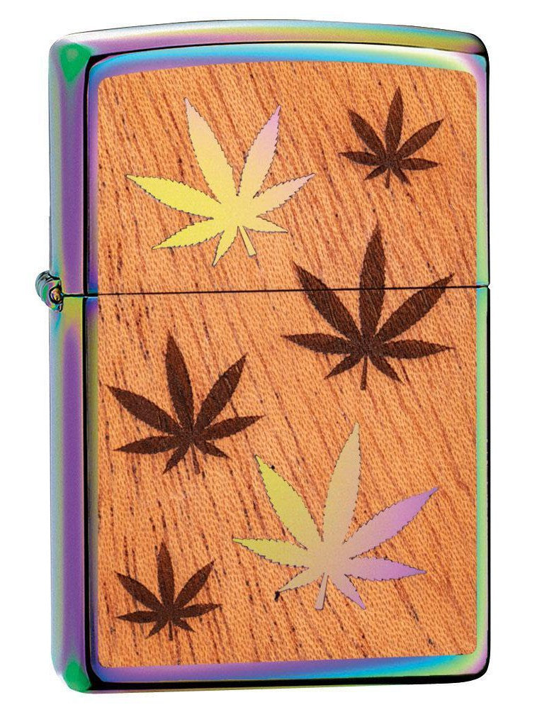 Zippo Lighter: Woodchuck Weed Leaves - Spectrum 29903 (1999369273459)