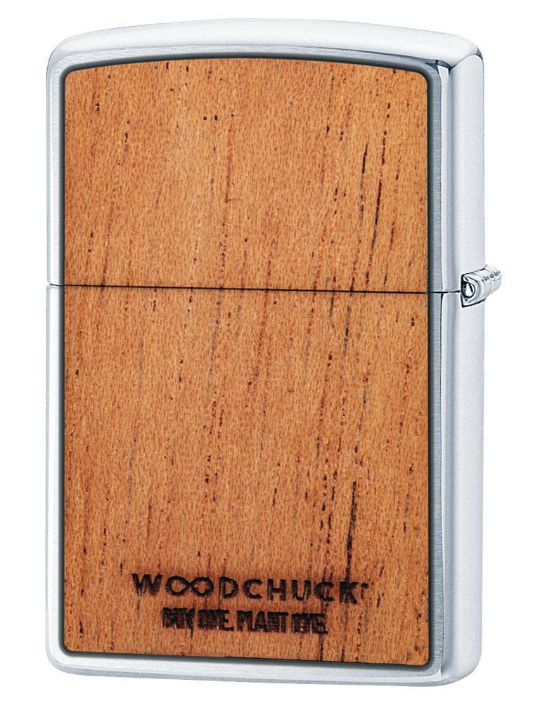 Zippo Lighter: Woodchuck American Flag - Brushed Chrome 29966 (2059591450739)
