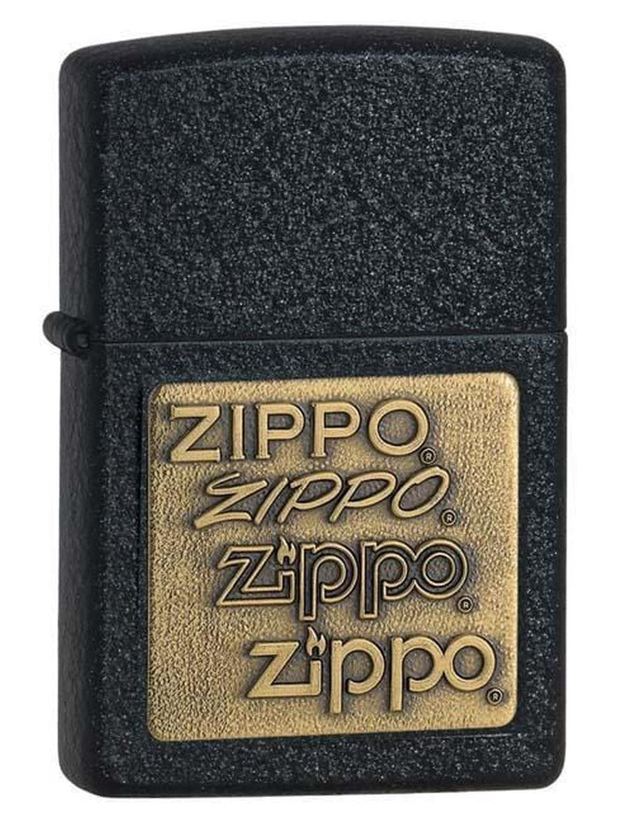 Zippo Lighter: Zippo Brass Emblem - Black Crackle 362 (1975496245363)