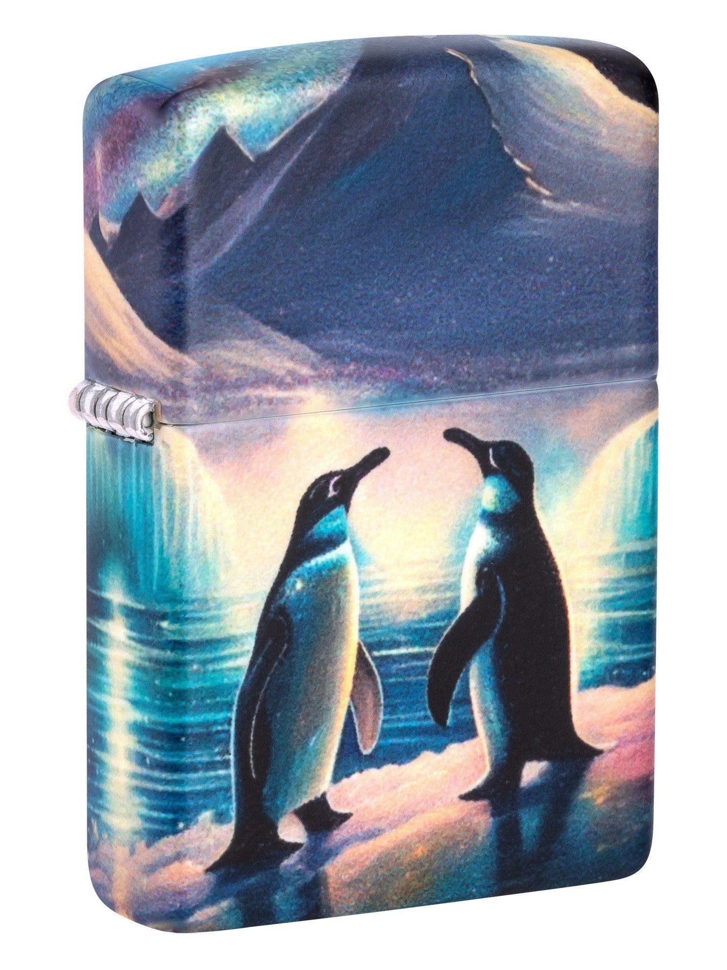 Zippo Lighter: Arctic Penguins - Glow-in-the-Dark Green 46014