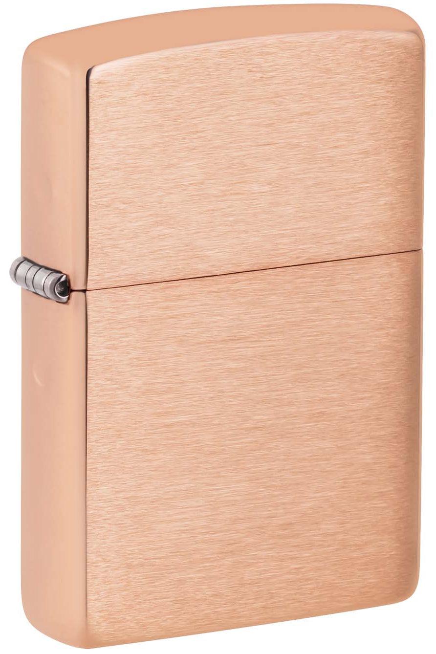Zippo Lighter: Solid Copper with Black Insert - Brushed Copper 48107