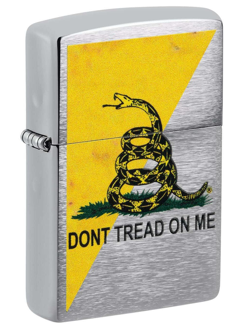 Zippo Lighter: Dont Tread on Me, Gadsden Flag - Brushed Chrome 48118