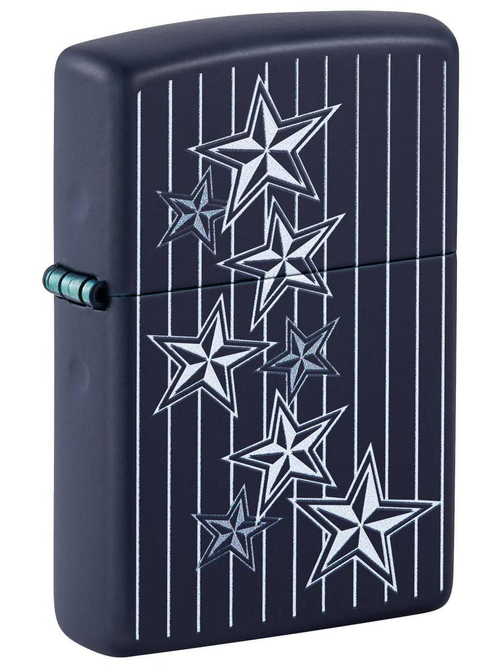 Zippo Lighter: Stars and Lines - Navy Matte 48188