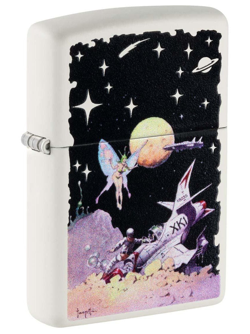 Zippo Lighter: The Fairy by Frank Frazetta - White Matte 48378