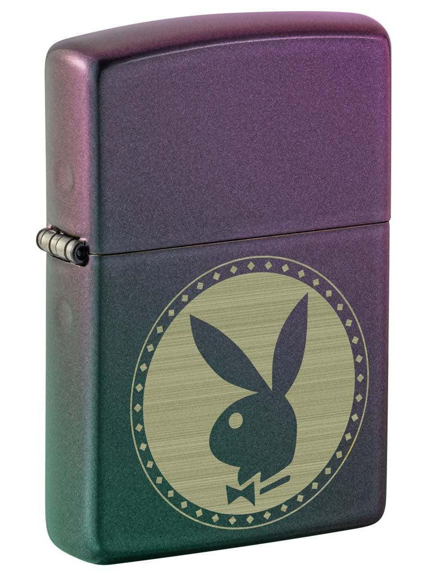 Zippo Lighter: Engraved Playboy Bunny Logo - Iridescent 48380