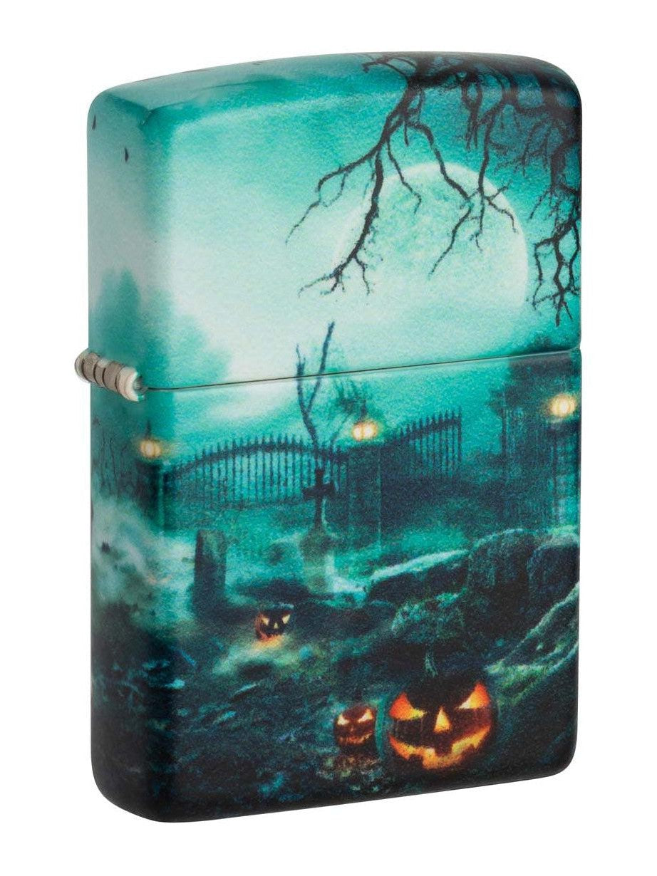Zippo Lighter: Halloween Graveyard, 540 Color - Matte 48389