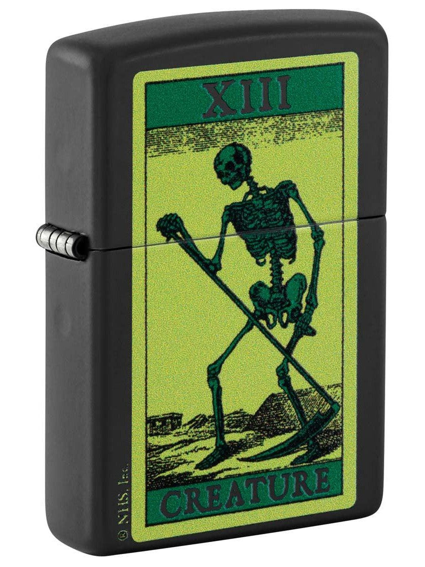 Zippo Lighter: Creature Death Card - Black Matte 48416