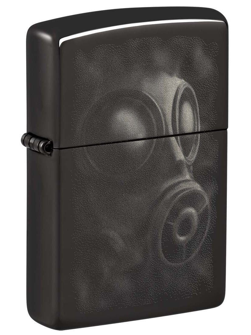 Zippo Lighter: Gas Mask Design - High Polish Black 48588