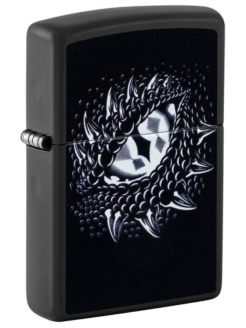 Zippo Lighter: Dragon Eye, Black Light - Black Matte 48608