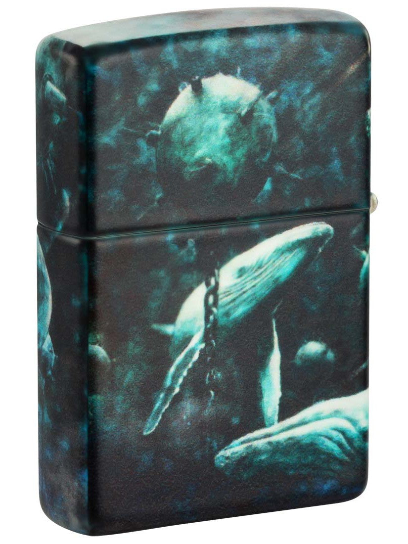 Zippo Lighter: Whales With Underwater Mines by Spazuk - 540 Color 48627