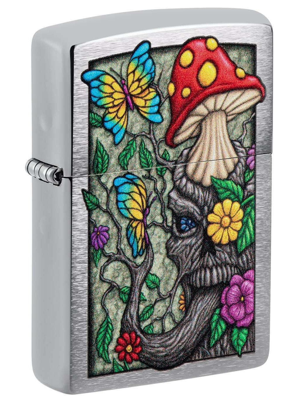 Zippo Lighter: Freaky Nature Design - Brushed Chrome 48635