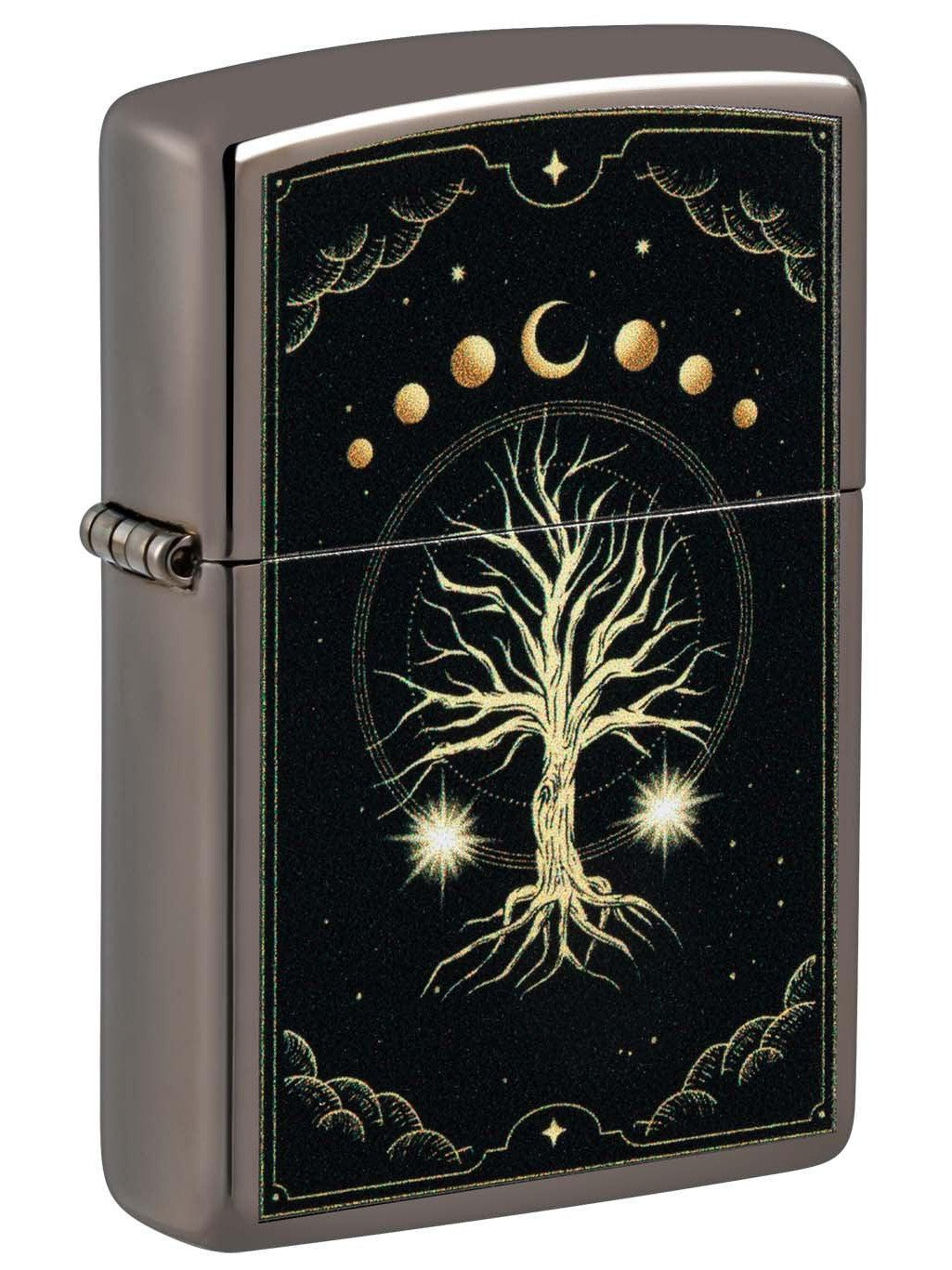 Zippo Lighter: Mystic Nature Design - Black Ice 48636