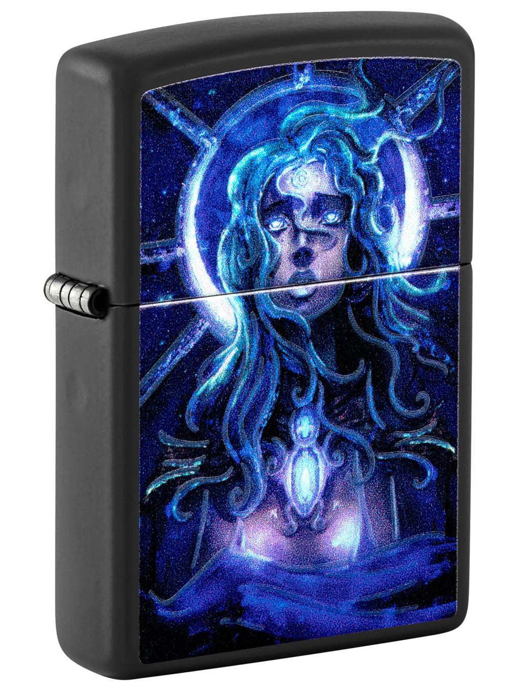 Zippo Lighter: Cosmic Woman, Black Light - Black Matte 48646