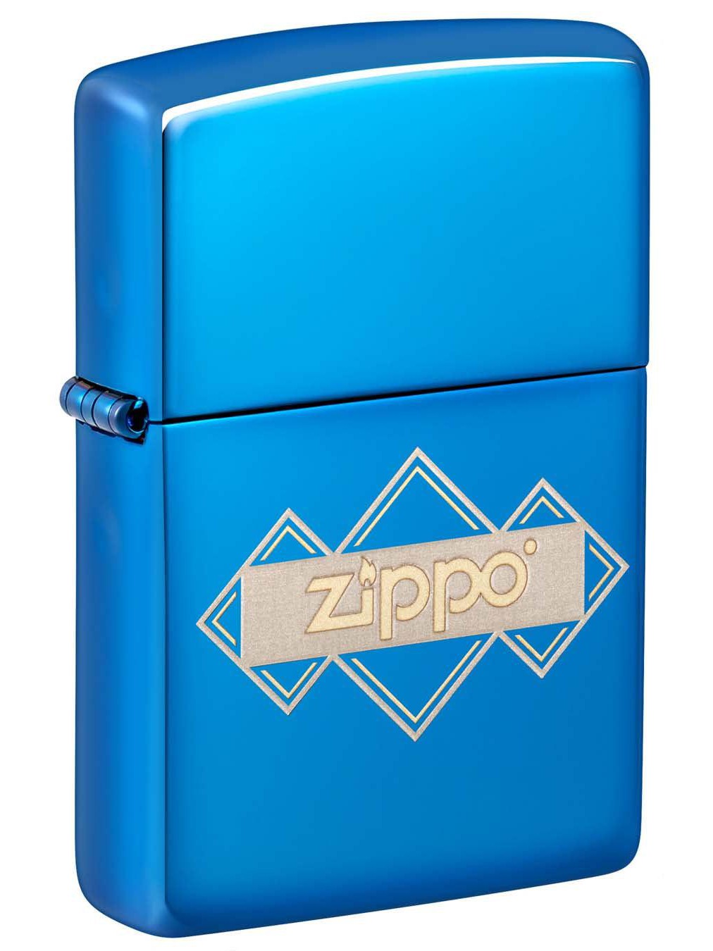 Zippo Lighter: Zippo Logo, Engraved - High Polish Blue 48706