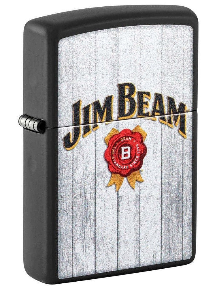 Zippo Lighter: Jim Beam Logo - Black Matte 48741