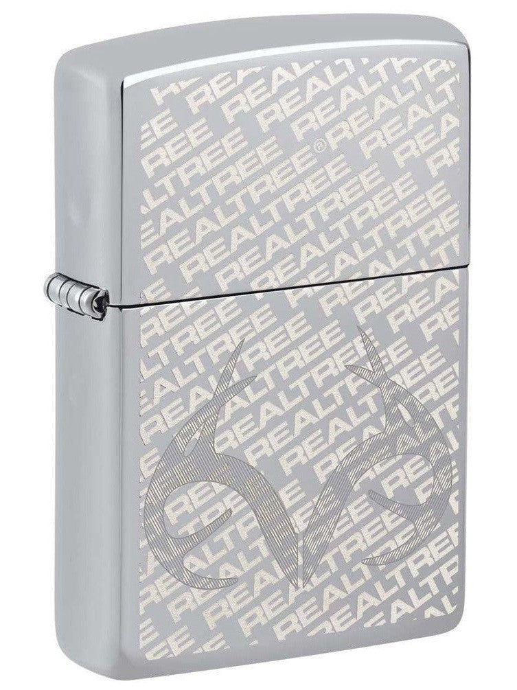Zippo Lighter: Realtree Logo with Antlers, Engraved - High Polish Chrome 48751