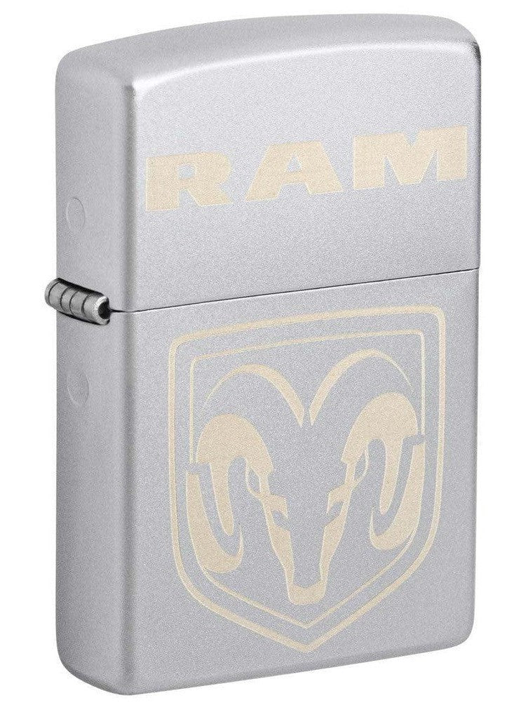 Zippo Lighter: Dodge Ram Logo, Engraved - Satin Chrome 48763