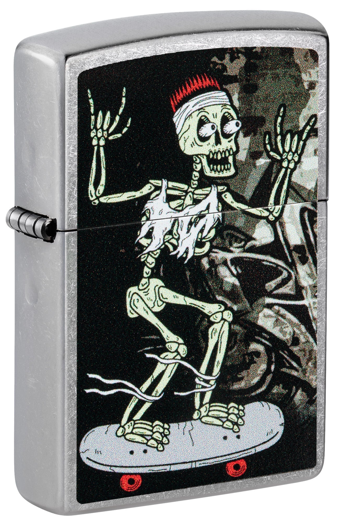 Zippo Lighter: Skeleton on Skateboard - Street Chrome 48911