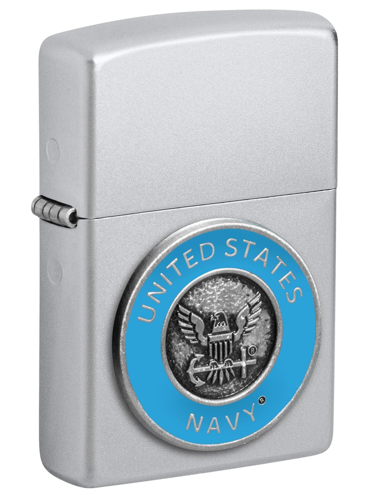 Zippo Lighter: United States Navy Emblem - Satin Chrome 48975